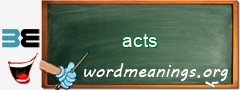 WordMeaning blackboard for acts